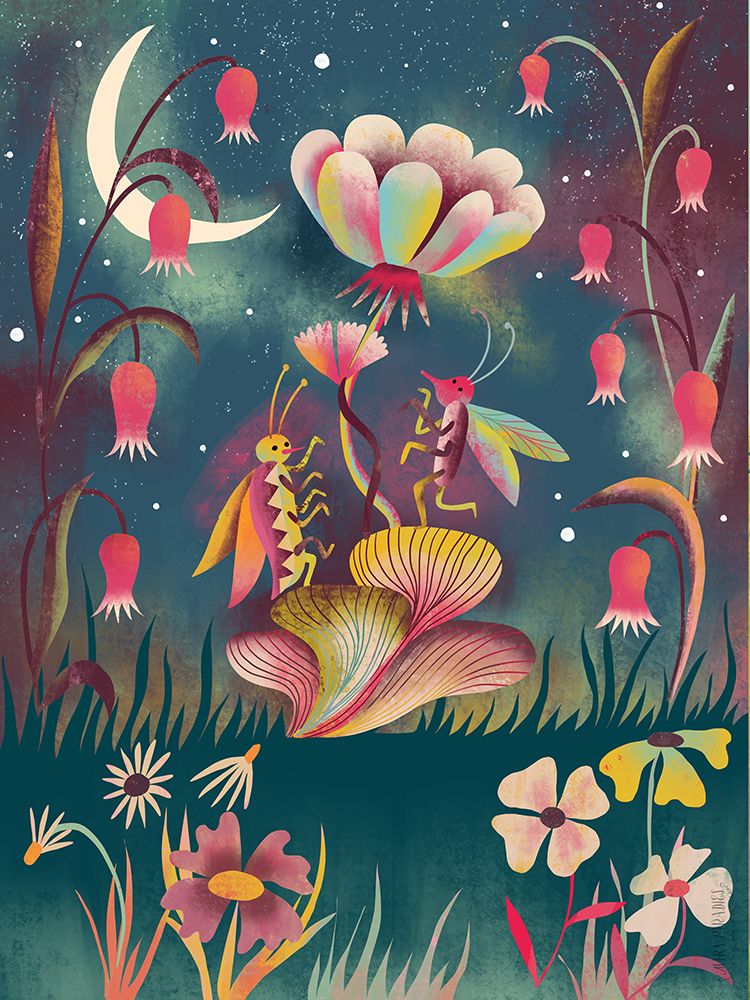 Fairytale Forest Moonlight Bugs art print by Uta Krogmann for $57.95 CAD