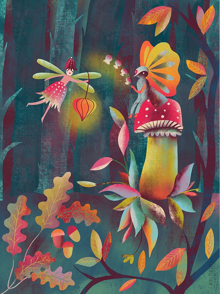 Fairytale Forest Fireflies art print by Uta Krogmann for $57.95 CAD