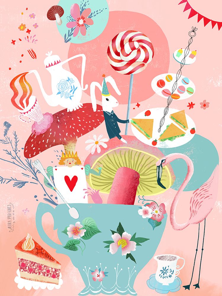 Alice In Wonderland Tea Party art print by Uta Krogmann for $57.95 CAD