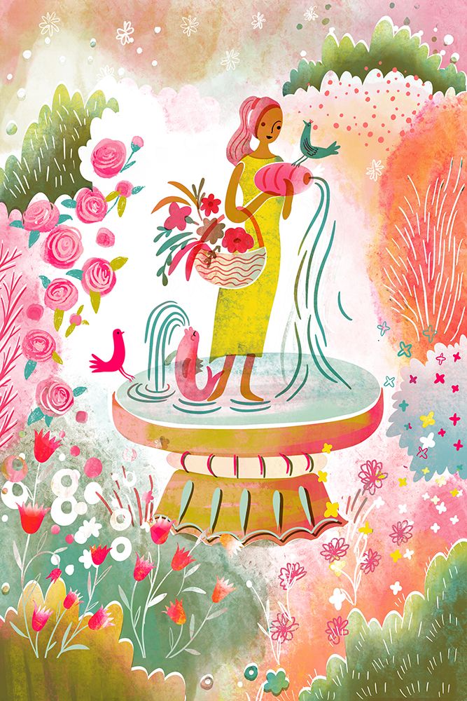 Fountain Lady In the Garden art print by Uta Krogmann for $57.95 CAD