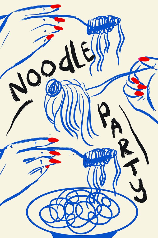 Noodle Party free hand drawing art print by sucidraw for $57.95 CAD