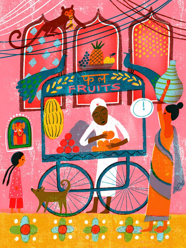 India Fruit Stall art print by Uta Krogmann for $57.95 CAD