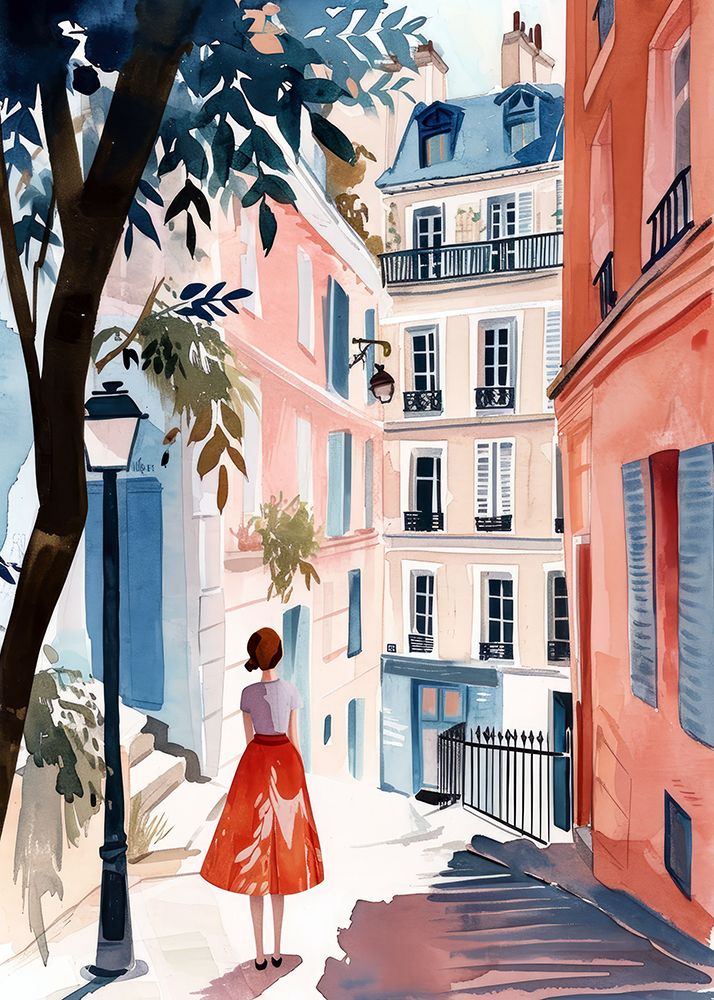 Paris Watercolor Digital Painting (3) art print by Justyna Jaszke for $57.95 CAD