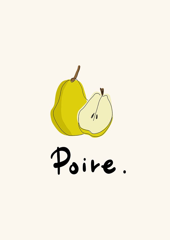 Modern French Fruits Collection qPear / Poireq art print by Rio Soley for $57.95 CAD