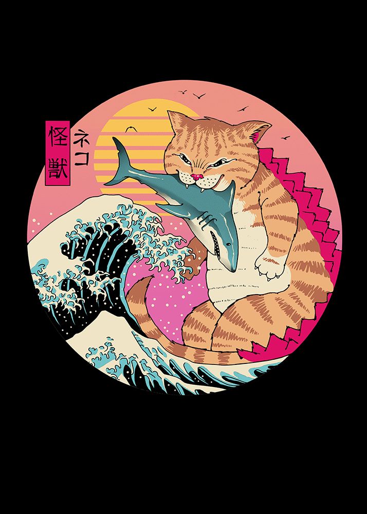 Neko Wave Kaiju By Vincent Trinidad Art art print by Vincent Trinidad for $57.95 CAD