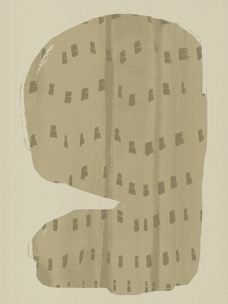 Organic Patterned Shapes in grey green on beige. art print by Dina Dankers for $57.95 CAD