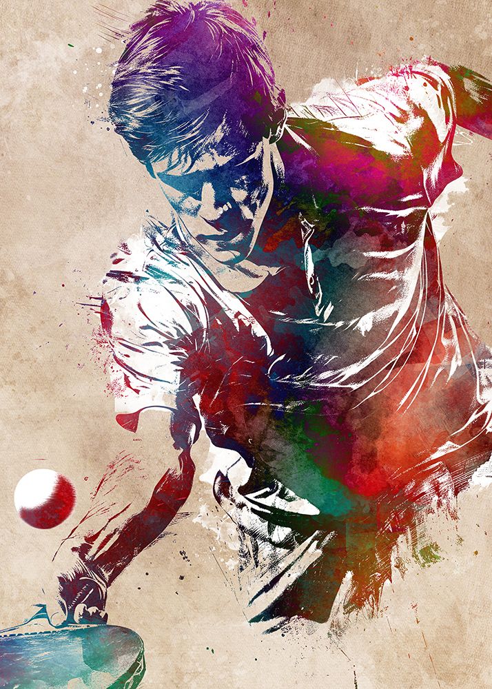 Table tennis sport art art print by Justyna Jaszke for $57.95 CAD