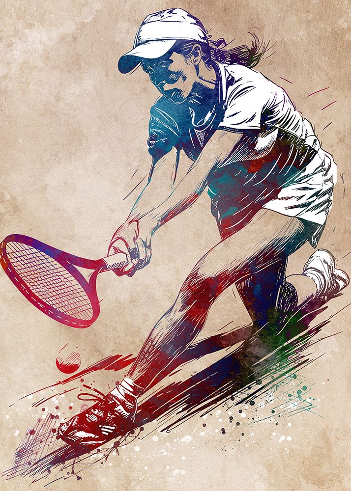 Tennis player sport art art print by Justyna Jaszke for $57.95 CAD