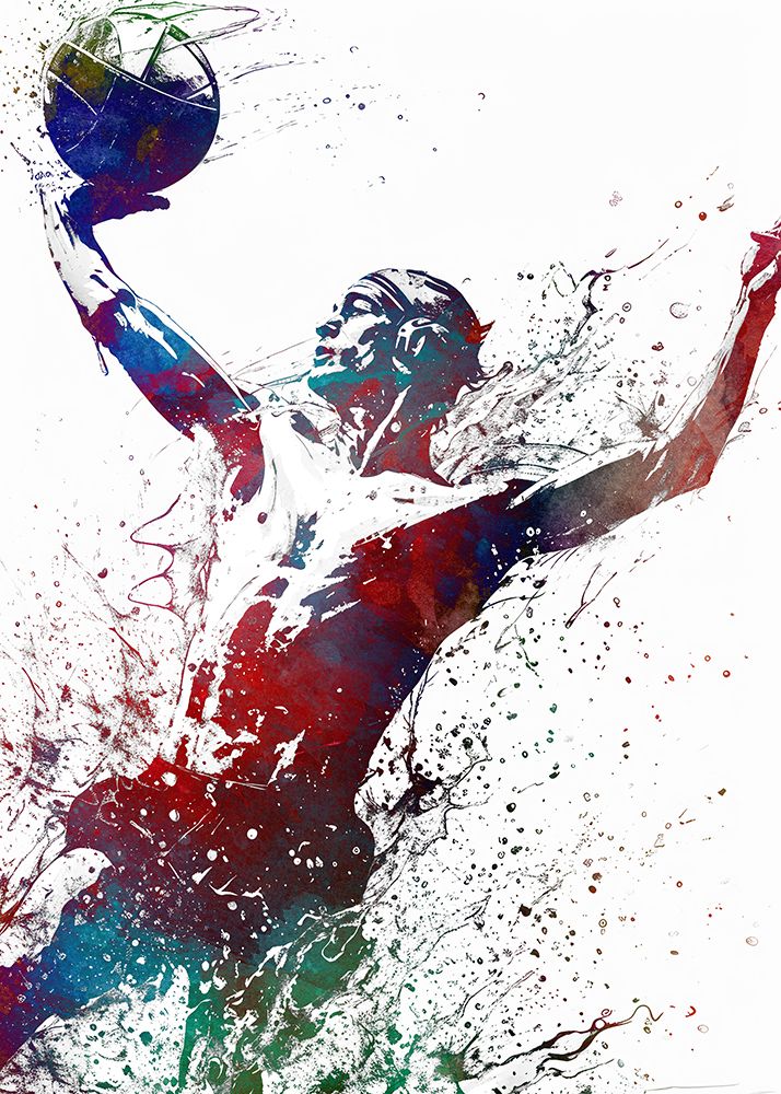 Water polo sport art art print by Justyna Jaszke for $57.95 CAD