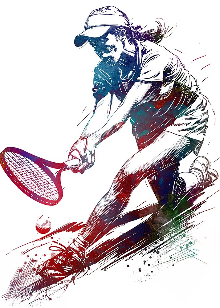 Tennis player sport art art print by Justyna Jaszke for $57.95 CAD