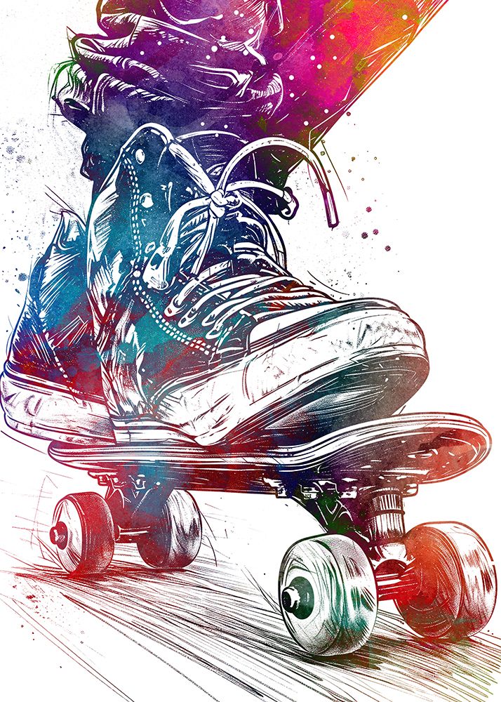 Skateboard sport art art print by Justyna Jaszke for $57.95 CAD