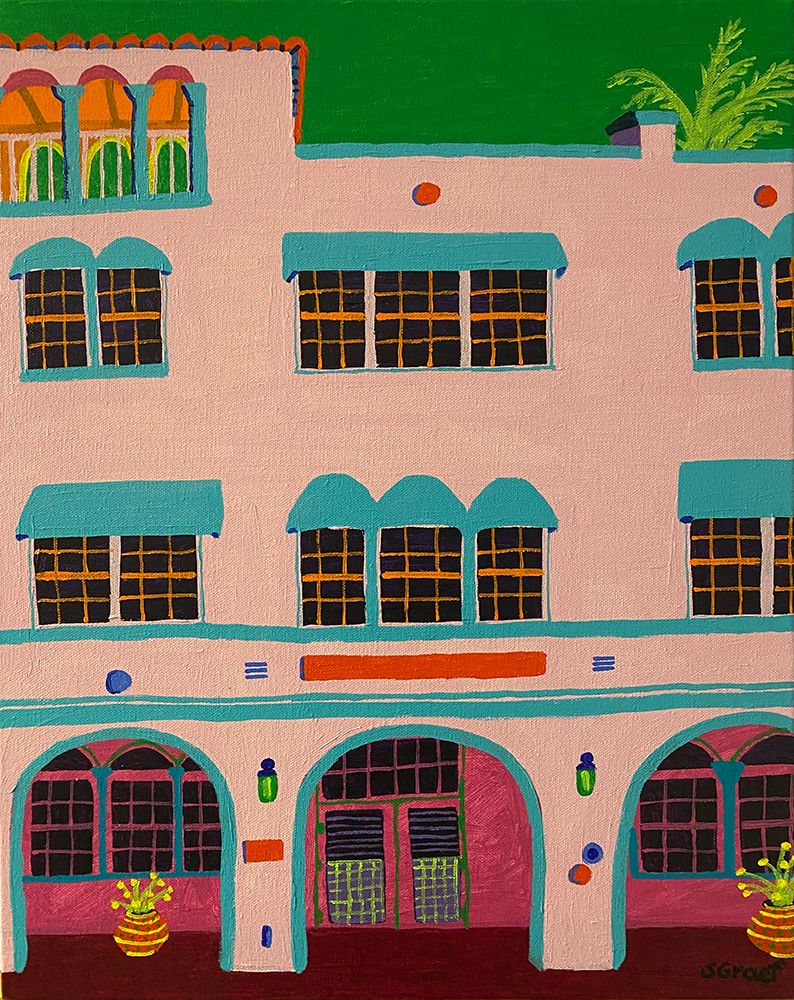 Miami Beach Hotel art print by Sue Graef for $57.95 CAD