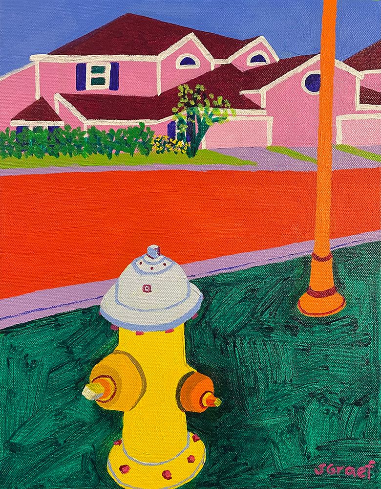 Fire Hydrant on Jacob Court art print by Sue Graef for $57.95 CAD