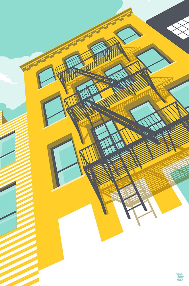 NYC Brooklyn Yellow art print by Remko Heemskerk for $57.95 CAD