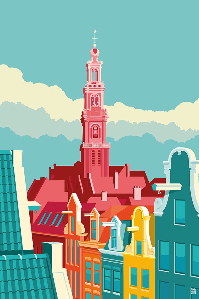 Amsterdam Westerkerk Jordaan art print by Remko Heemskerk for $57.95 CAD