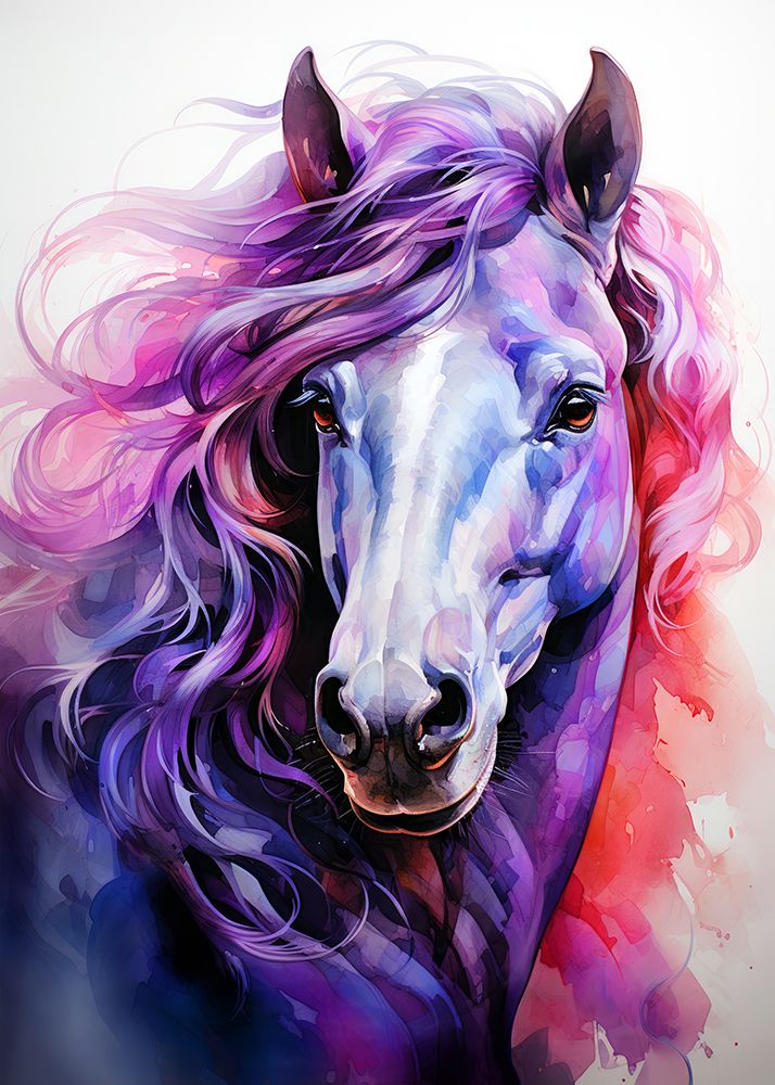 Horse Watercolor Animal Art (1) art print by Justyna Jaszke for $57.95 CAD