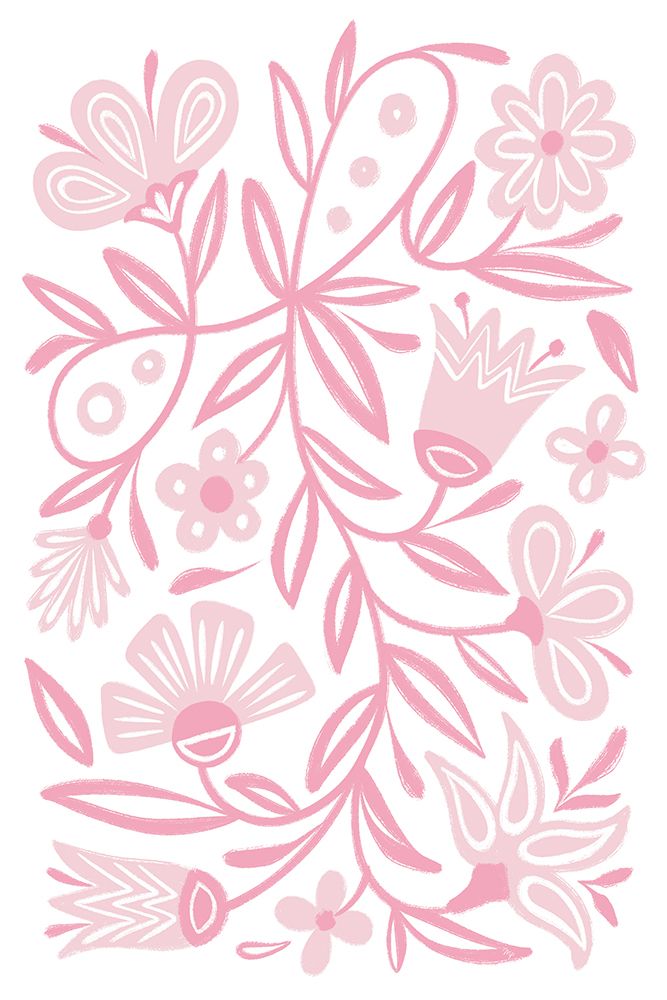 Pink Folk art print by Martina for $57.95 CAD