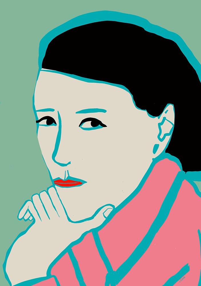 Woman looking art print by Sharyn Bursic for $57.95 CAD