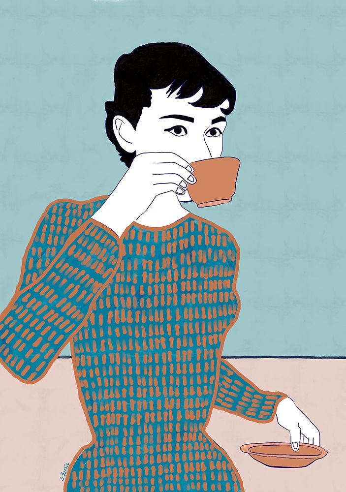Coffee Lady art print by Sharyn Bursic for $57.95 CAD