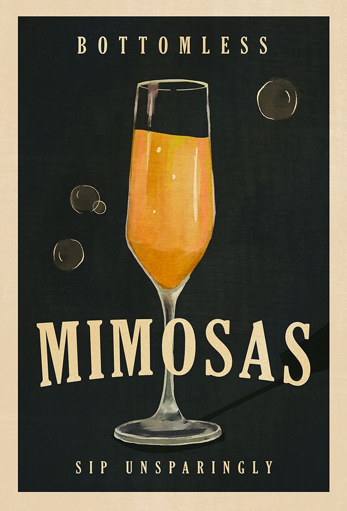 Bottomless Mimosas Art Deco Cocktail Bar Art art print by The Whiskey Ginger for $57.95 CAD