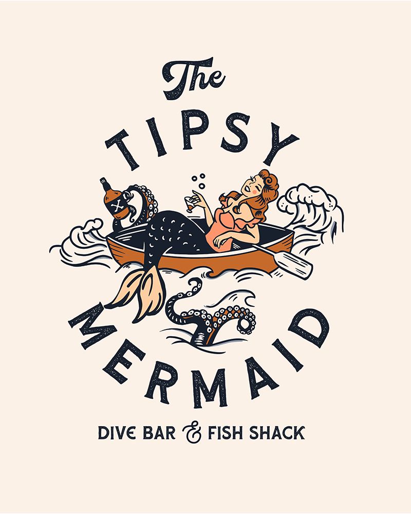 Tipsy Mermaid Dive Bar Mermaid Art art print by The Whiskey Ginger for $57.95 CAD