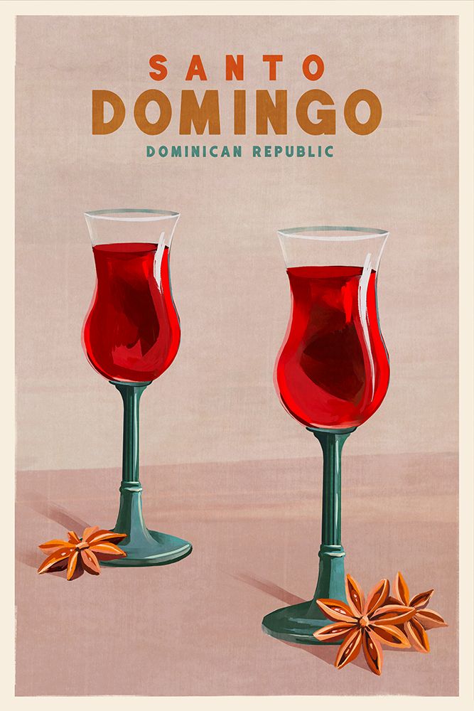 Santo Domingo Dominican Republic Cocktail Art art print by The Whiskey Ginger for $57.95 CAD