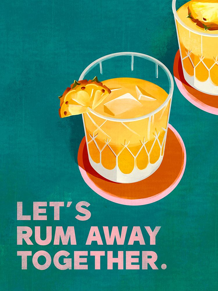 Rum Away Beach Bar Cocktail Art art print by The Whiskey Ginger for $57.95 CAD