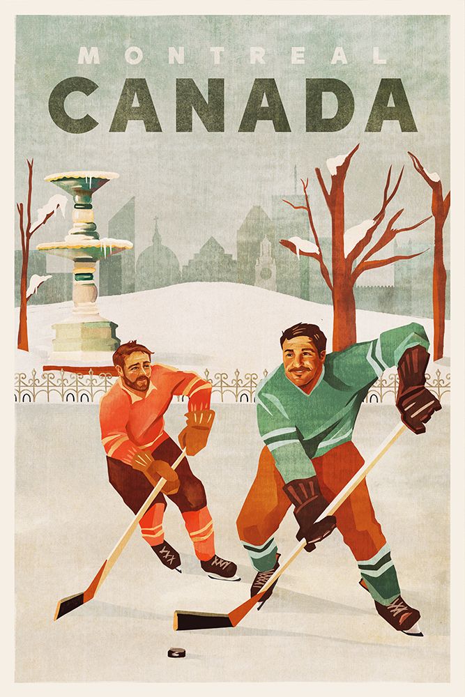 Montreal Canada Pond Hockey Guys art print by The Whiskey Ginger for $57.95 CAD