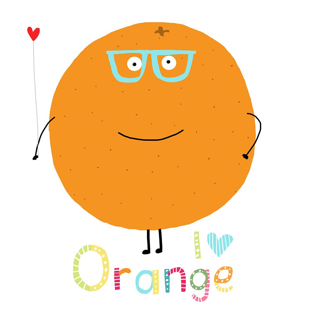 I Love Orange! Cute Orange Holding a Love Heart. art print by Carla Daly for $57.95 CAD