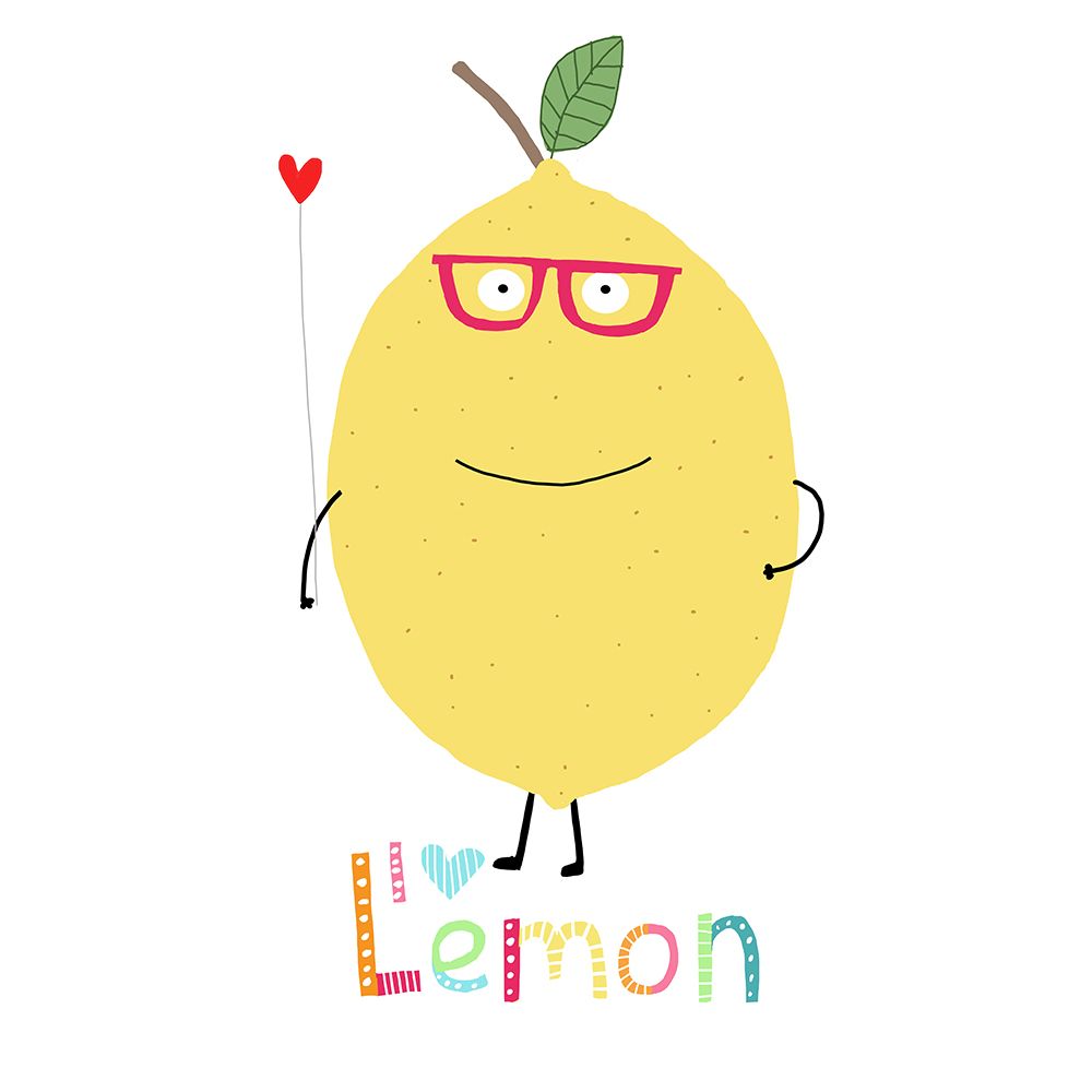 I Love Lemon! A Cute Lemon Holding a Love Heart. art print by Carla Daly for $57.95 CAD