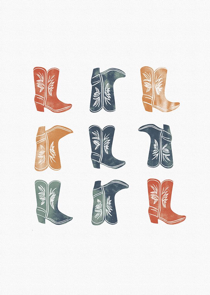 Cowboy boots Pattern art print by Pictufy Studio for $57.95 CAD