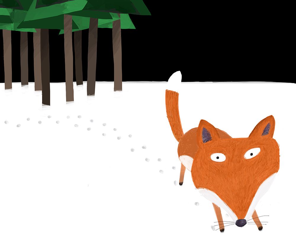 Little Red Fox Running in the Snow by Artist Carla Daly art print by Carla Daly for $57.95 CAD