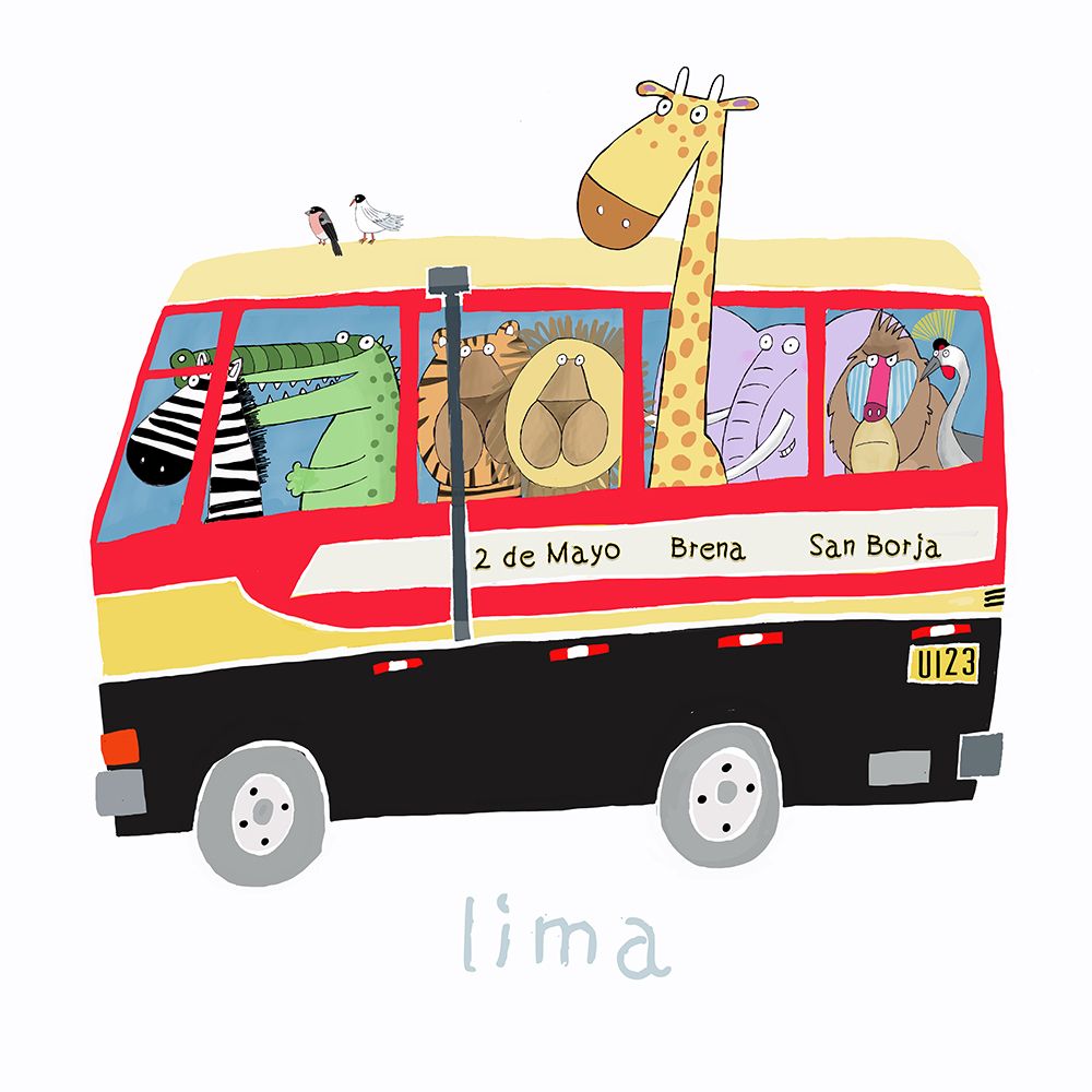 Jungle Animals in a Bus in Lima art print by Carla Daly for $57.95 CAD