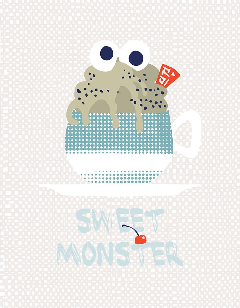 Sweet monster cupcake mint art print by Annick for $57.95 CAD