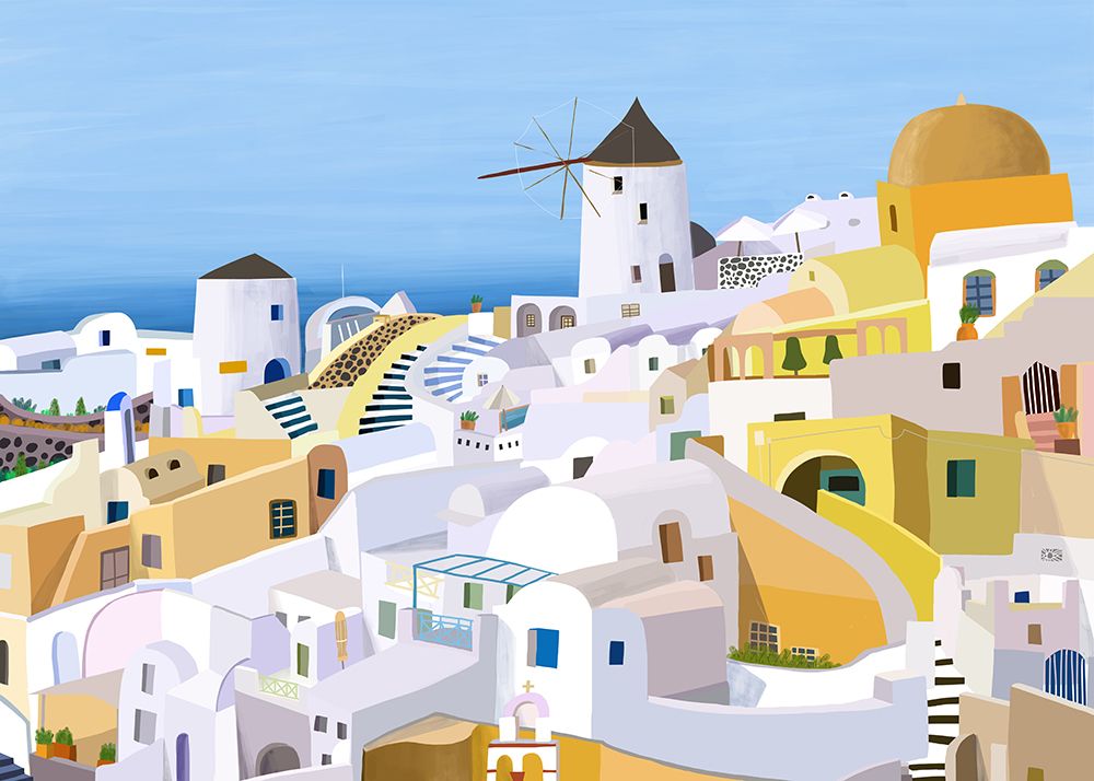 Santorini art print by Carla Daly for $57.95 CAD