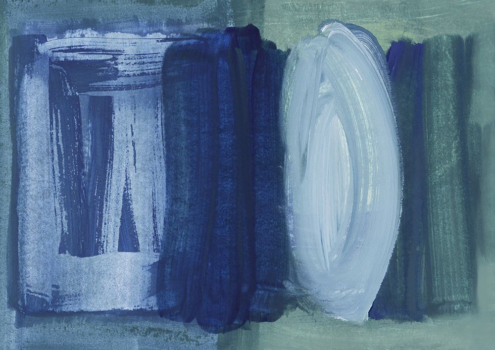 Brushstrokes Blue Green art print by Iris Lehnhardt for $57.95 CAD