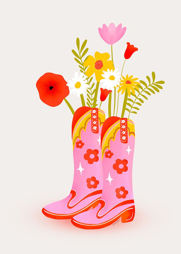 Cowgirl Boots art print by Baroo Bloom for $57.95 CAD