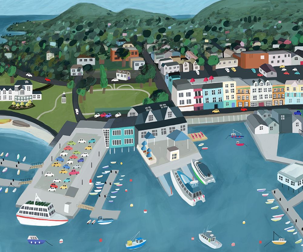 Aerial View of Bar Harbor art print by Carla Daly for $57.95 CAD