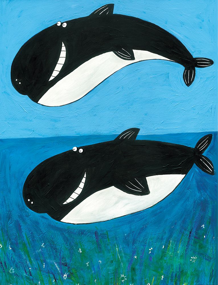 Two Whales in the Ocean by Artist Carla Daly art print by Carla Daly for $57.95 CAD