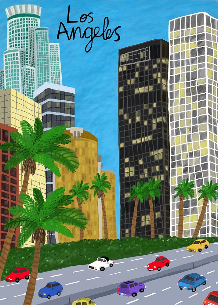 Downtown Los Angeles art print by Carla Daly for $57.95 CAD