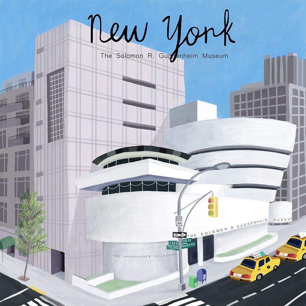 New York City Museum with Yellow Cabs by Artist Carla Daly art print by Carla Daly for $57.95 CAD