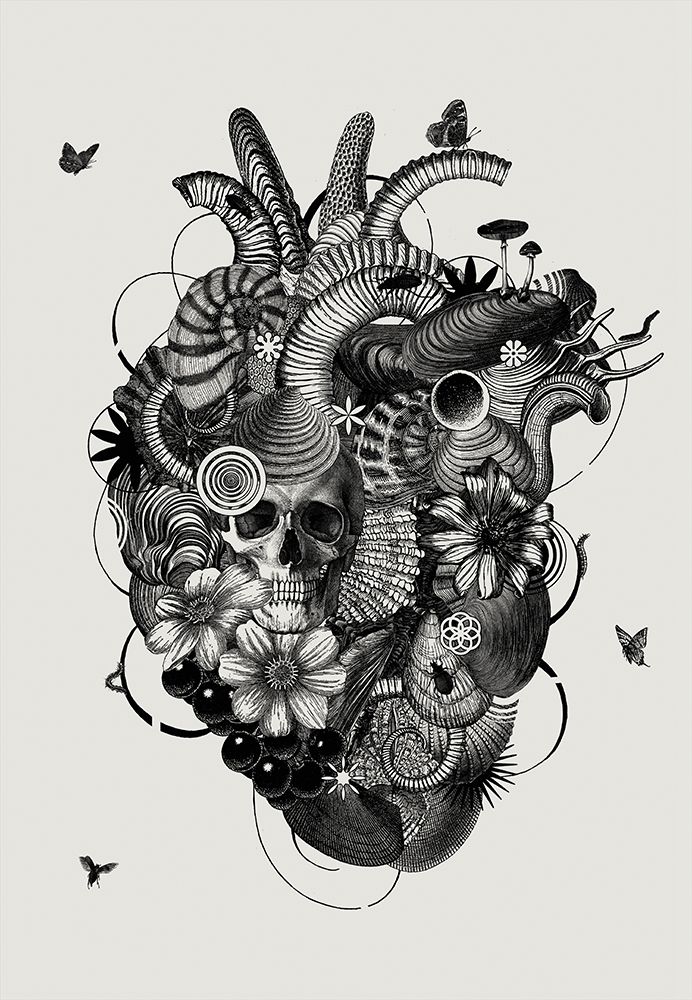 Heart - black and white art print by Jaco Putker for $57.95 CAD