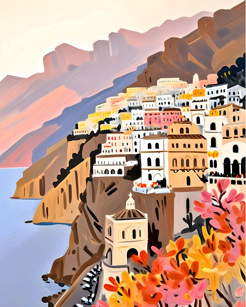 Amalfi Coast art print by Uma Gokhale for $57.95 CAD