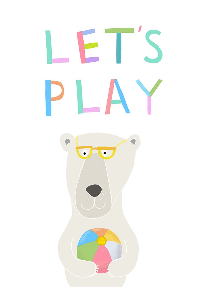 Lets Play with Funny Polar Bear by Illustrator Carla Daly art print by Carla Daly for $57.95 CAD