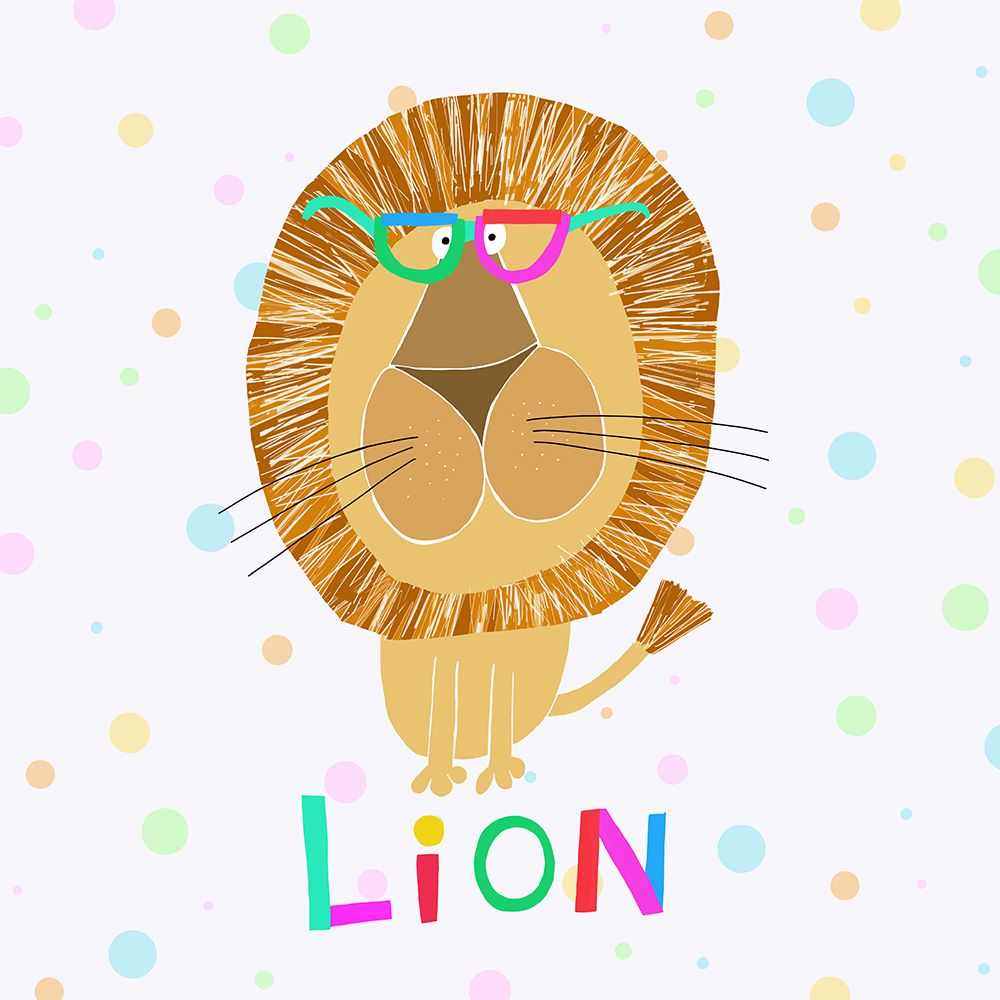 Funny Lion Wearing Glasses by Artist Carla Daly art print by Carla Daly for $57.95 CAD