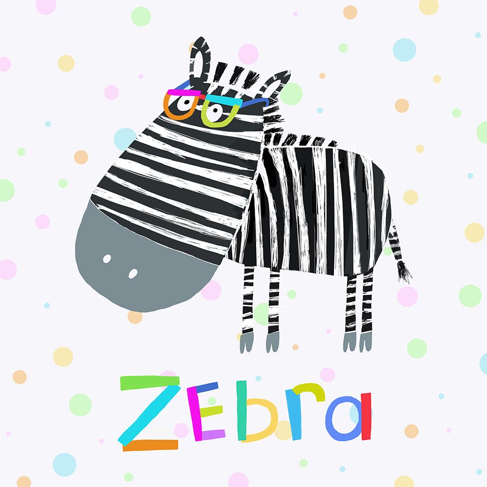 Funny Zebra Wearing Glasses by Illustrator Carla Daly art print by Carla Daly for $57.95 CAD