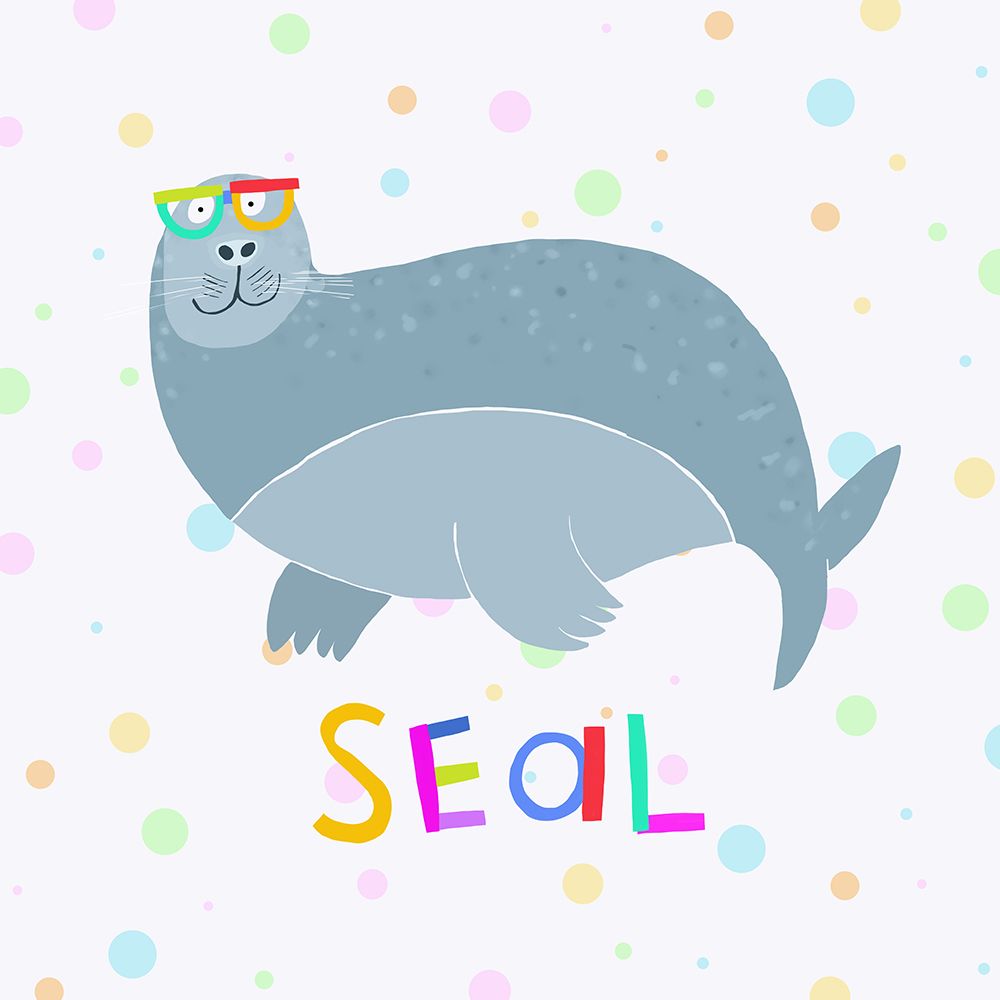 Happy Seal Wearing a Large Pair of Glasses by Carla Daly art print by Carla Daly for $57.95 CAD