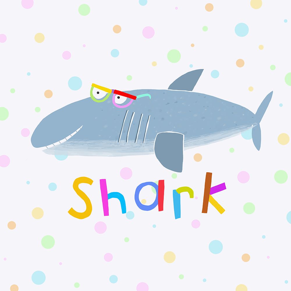 Funny Shark Wearing Glasses by Artist Carla Daly art print by Carla Daly for $57.95 CAD