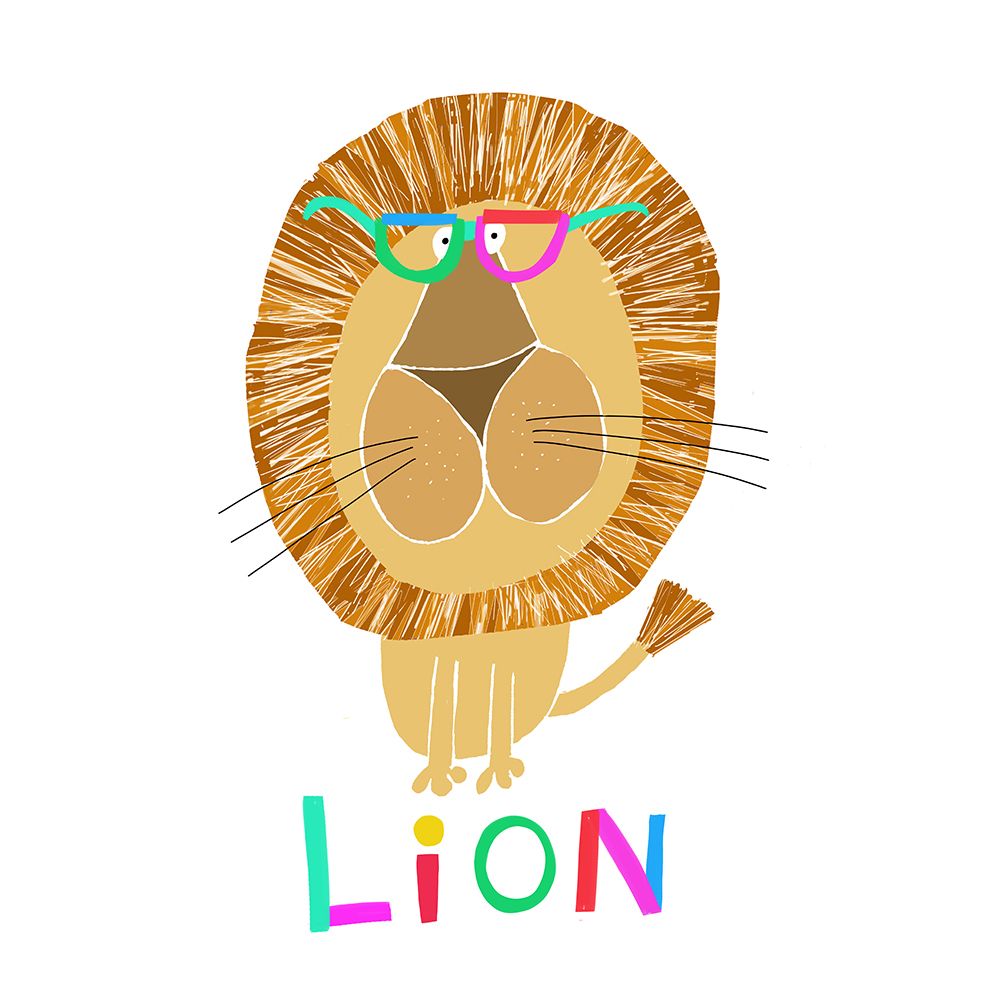 Funny Lion Wearing Glasses by Artist Carla Daly art print by Carla Daly for $57.95 CAD