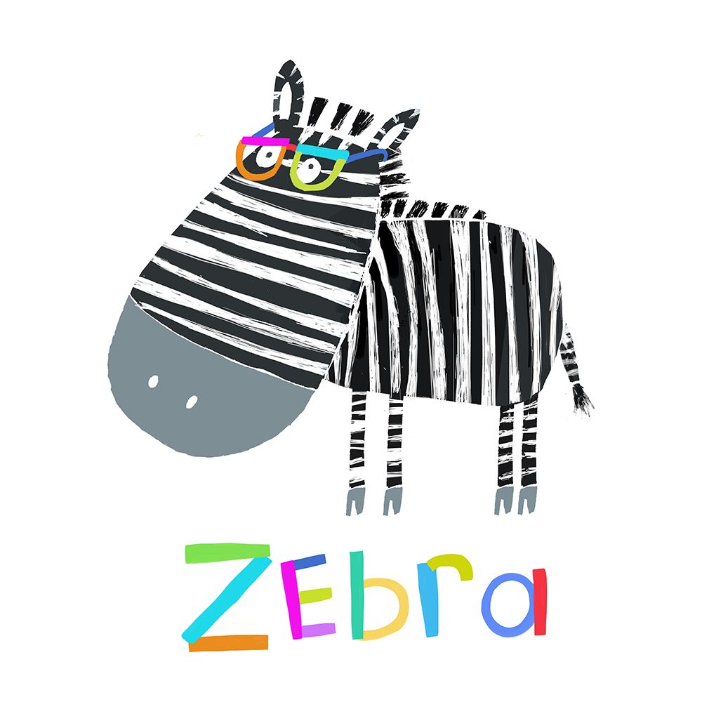 Funny Zebra Wearing Glasses by Illustrator Carla Daly art print by Carla Daly for $57.95 CAD